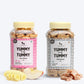 HUFT YIMT Gluten Free Dog Biscuits Combo - Real Chicken + Apple & Banana - Pack of 2 (320 g Each) - Heads Up For Tails