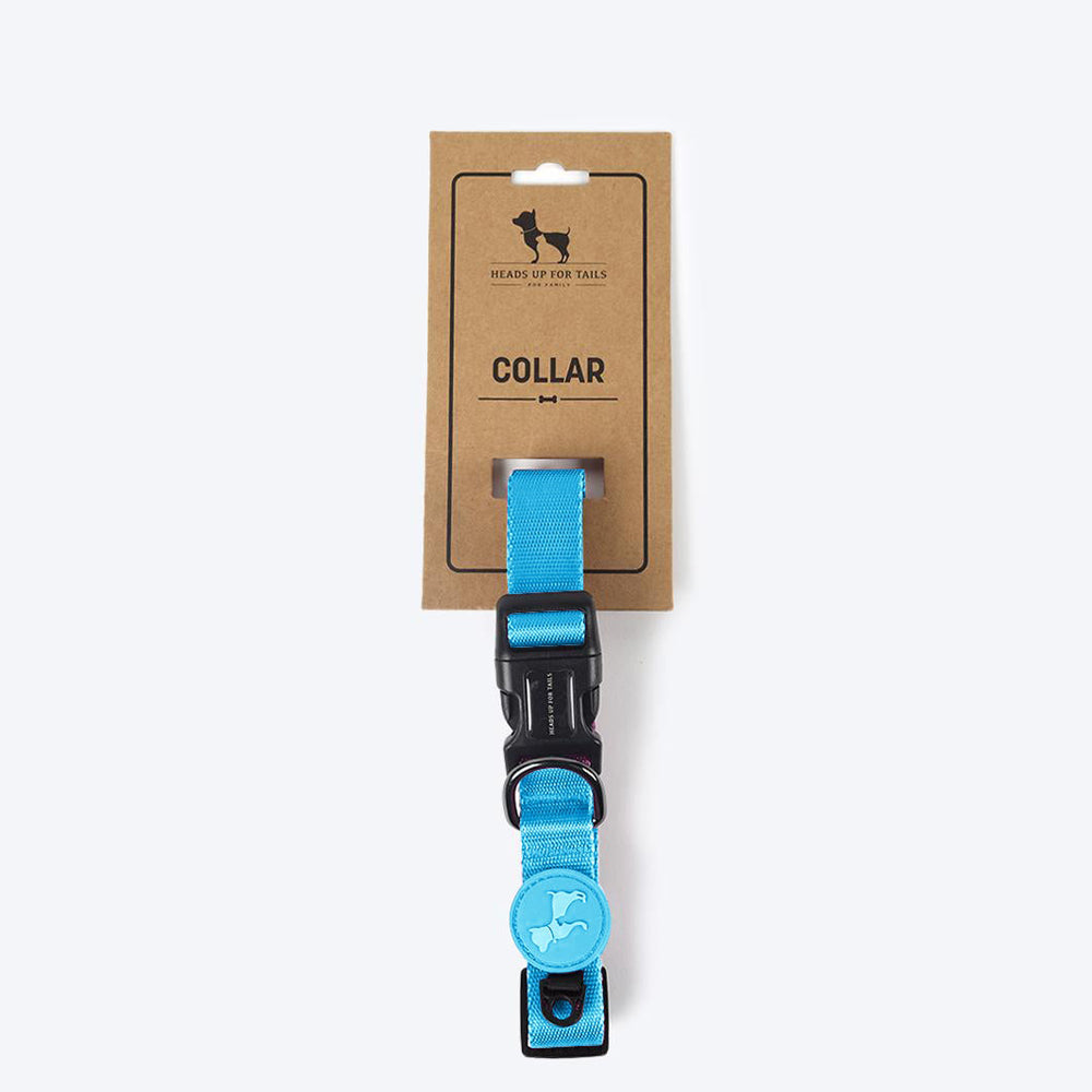 HUFT Classic Nylon Dog Collar - Blue (Can be Personalised) - Heads Up For Tails
