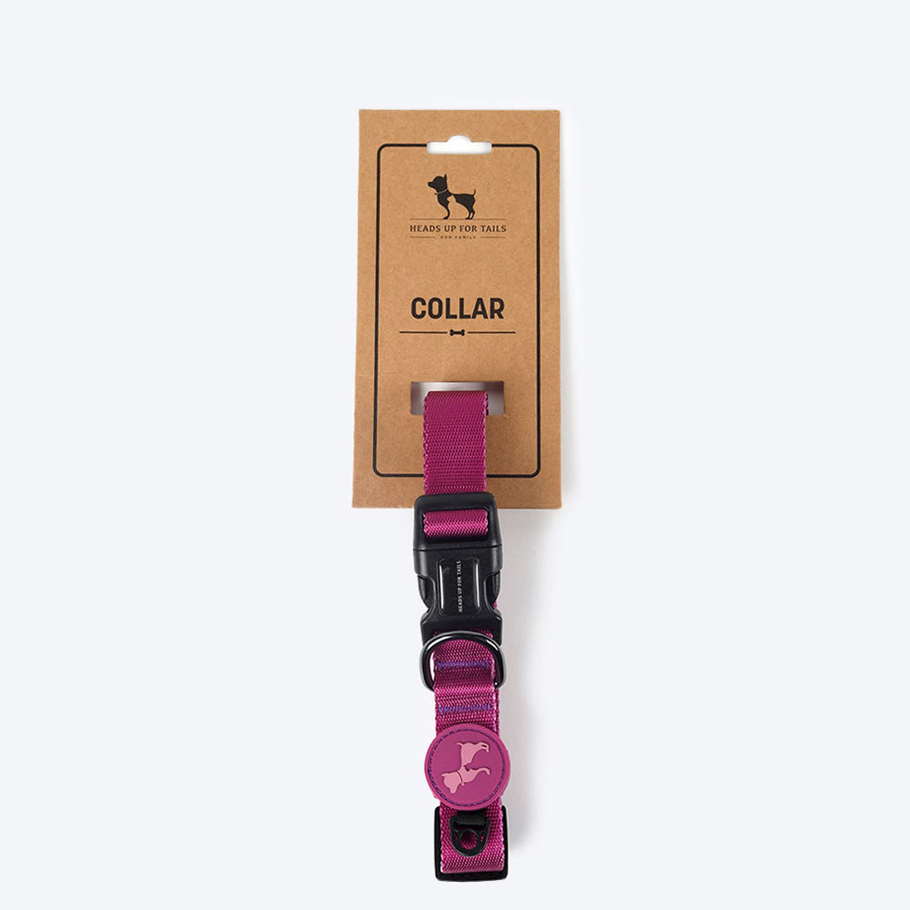 HUFT Classic Nylon Dog Collar - Purple - (Can be Personalised) - Heads Up For Tails