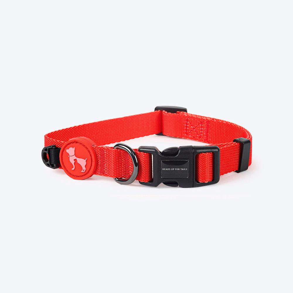 HUFT Classic Nylon Dog Collar - Red (Can be Personalised) - Heads Up For Tails