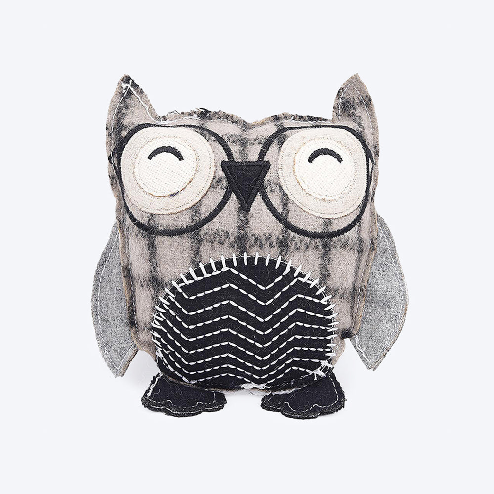 HUFT Paws for Earth Animal Dog Plush Toy - Owl - 17 cm - Heads Up For Tails