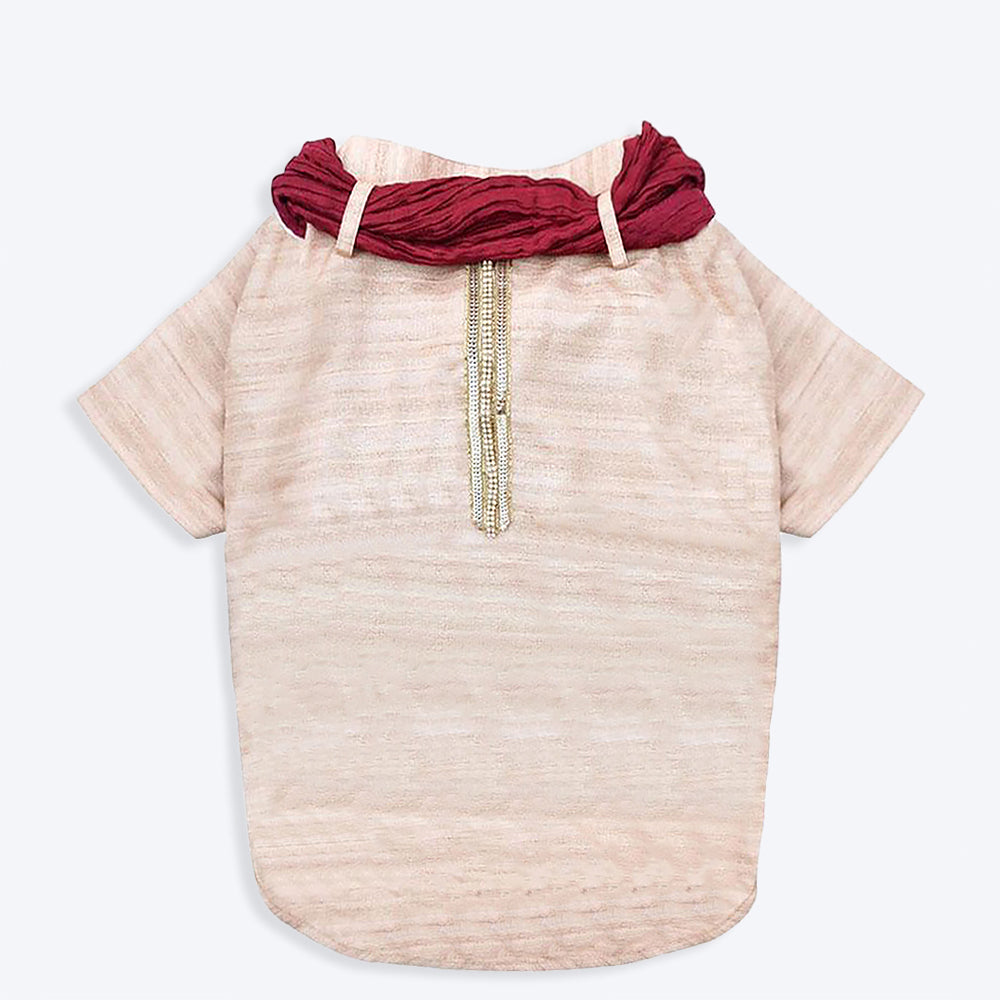 HUFT Personalised Beige Kurta with Sequins and Dupatta - Heads Up For Tails