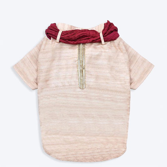 HUFT Personalised Beige Kurta with Sequins and Dupatta - Heads Up For Tails