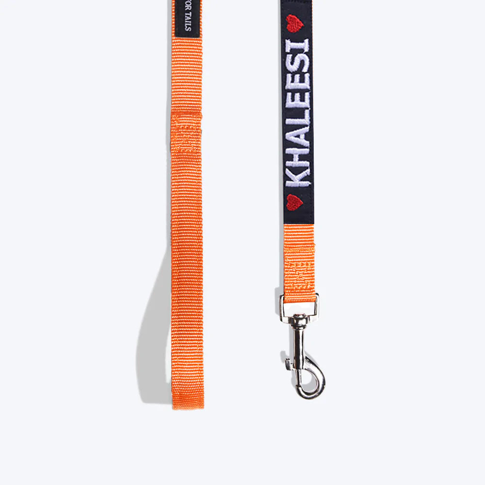 HUFT Personalised Essentials Nylon Dog Leash - Orange - 1.5 m - Heads Up For Tails