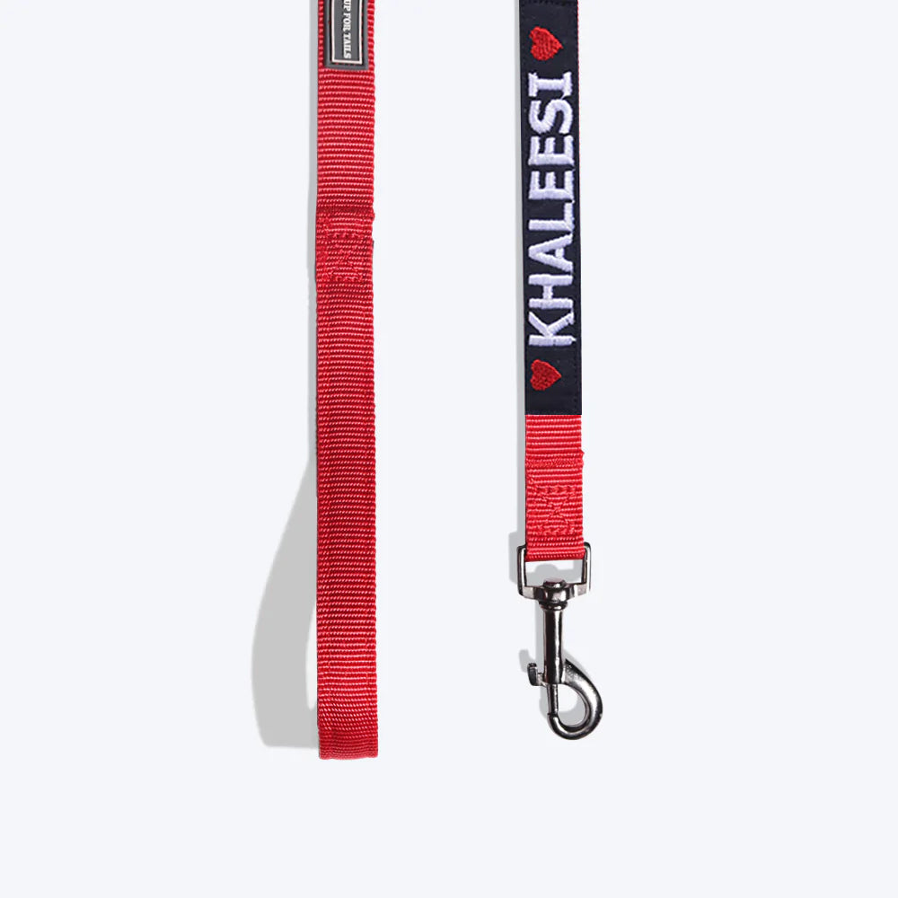 HUFT Personalised Essentials Nylon Dog Leash - Red - 1.5 m - Heads Up For Tails
