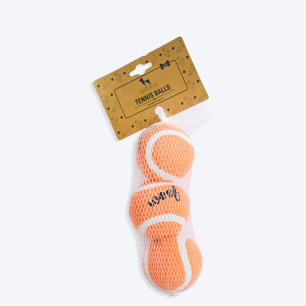 HUFT Tennis Balls Dog Toy with Squeakers - Small - Pack of 3_01