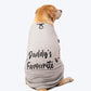 HUFT Twinning - Daddy Favourite T-Shirt For Dogs - Grey with Black Print - Heads Up For Tails