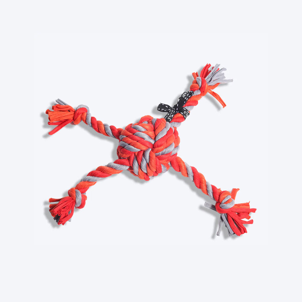HUFT Twisty Rope Toy - Orange/ Grey - Heads Up For Tails