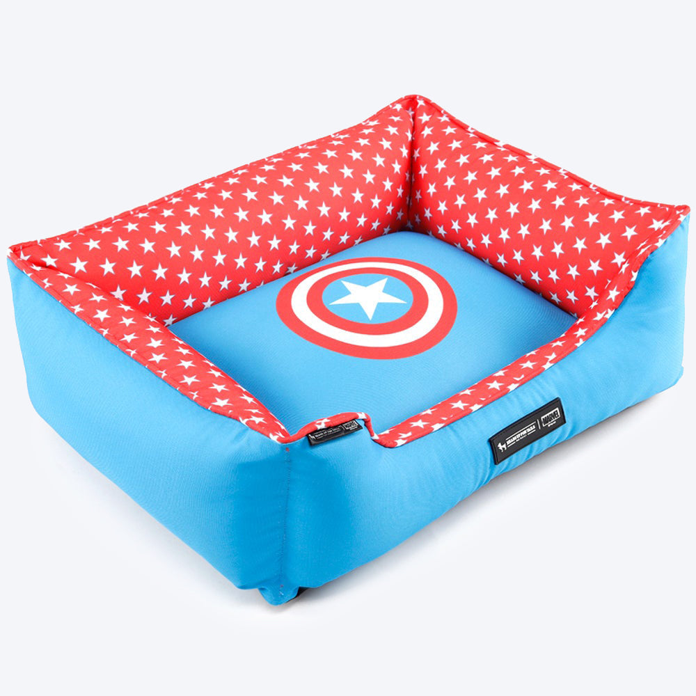 HUFT XÂ©Marvel Captain America Lounger Dog Bed - Heads Up For Tails