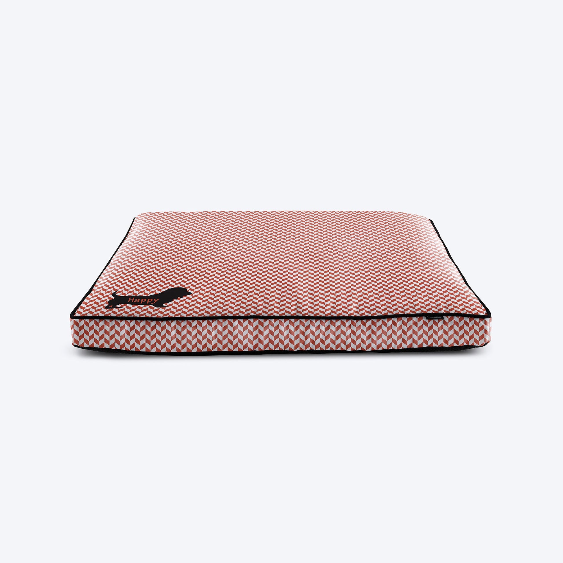 HUFT Orange Chevron with Silhouette Personalised Dog Bed - Heads Up For Tails
