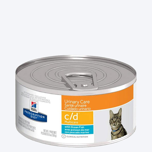 Hill's Prescription Ocean Fish Diet Urinary Care c/d Multicare Feline Wet Cat Food - 156 g - Heads Up For Tails