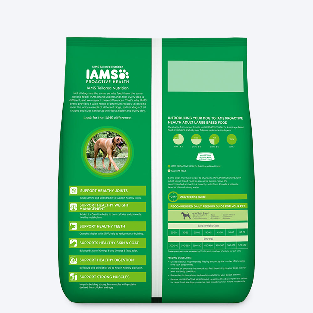 IAMS Proactive Health Large Breed Adult Dry Dog Food (Above 1.5+ Years) - Heads Up For Tails