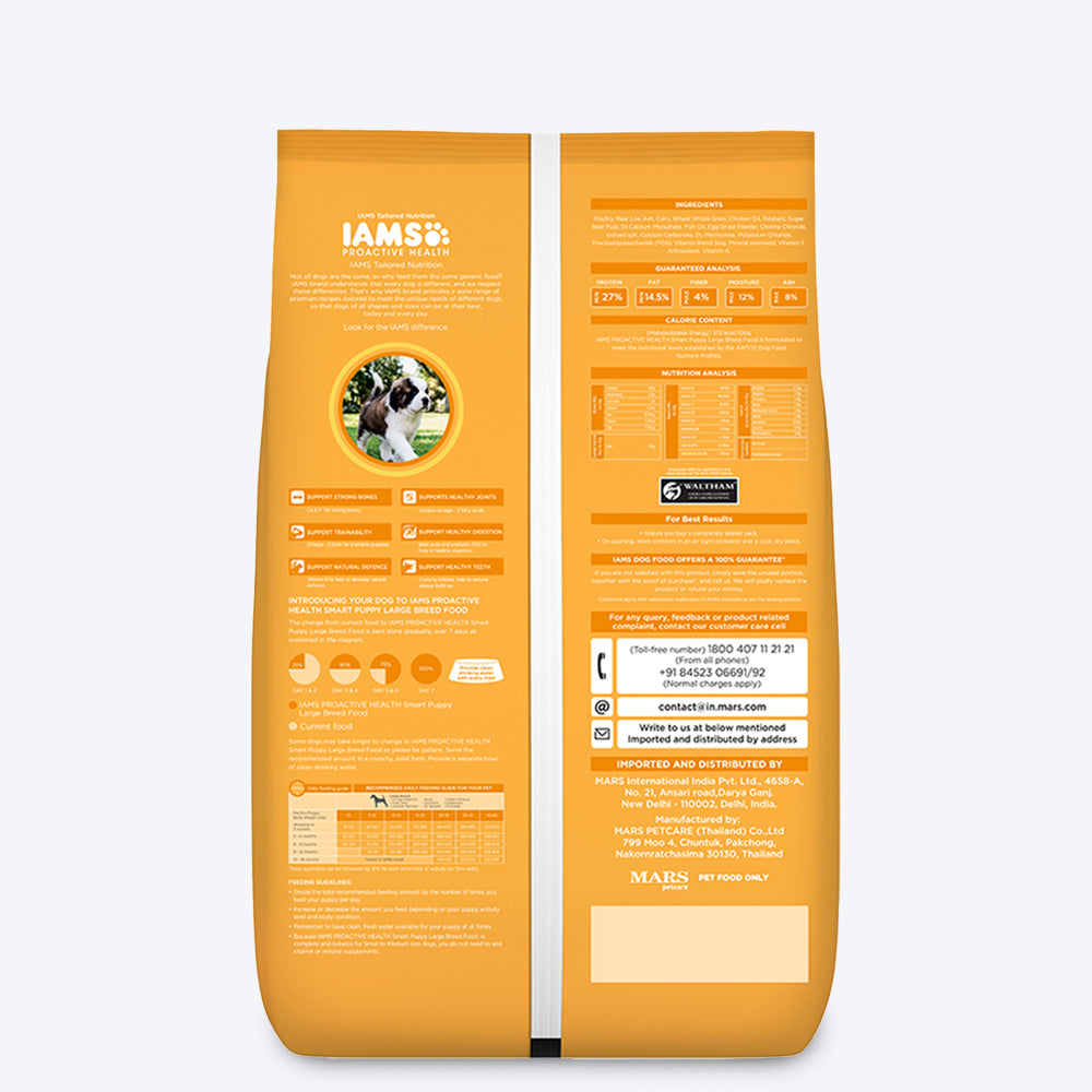 IAMS Proactive Health Smart Large Breed Dry Puppy Food (Below 2 Years) - Heads Up For Tails