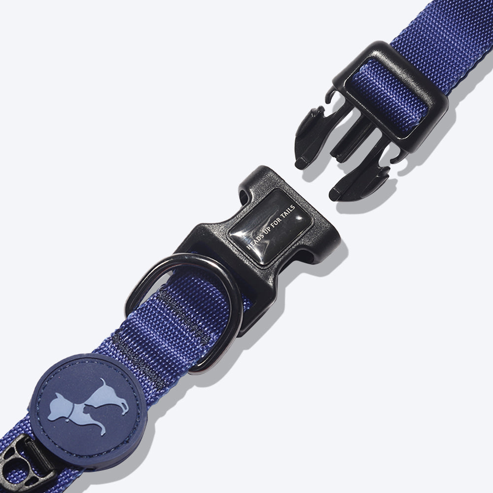 HUFT Classic Nylon Dog Collar - Navy (Can be Personalised) - Heads Up For Tails