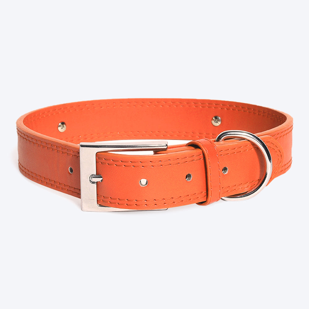 HUFT Personalised Dog Collar - Orange - Upto 7 Letters - Heads Up For Tails