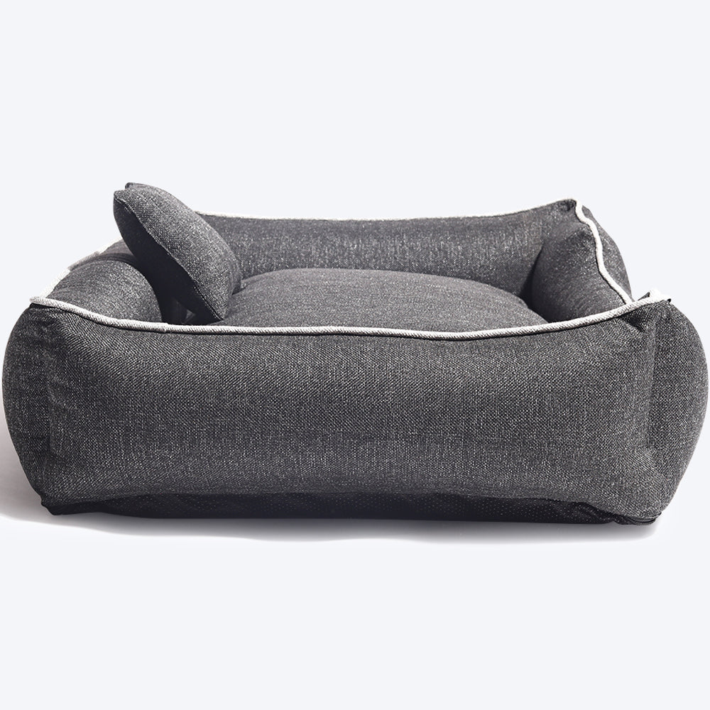 HUFT Nap Now Lounger Dog Bed (Free Cushion) - Black - Heads Up For Tails