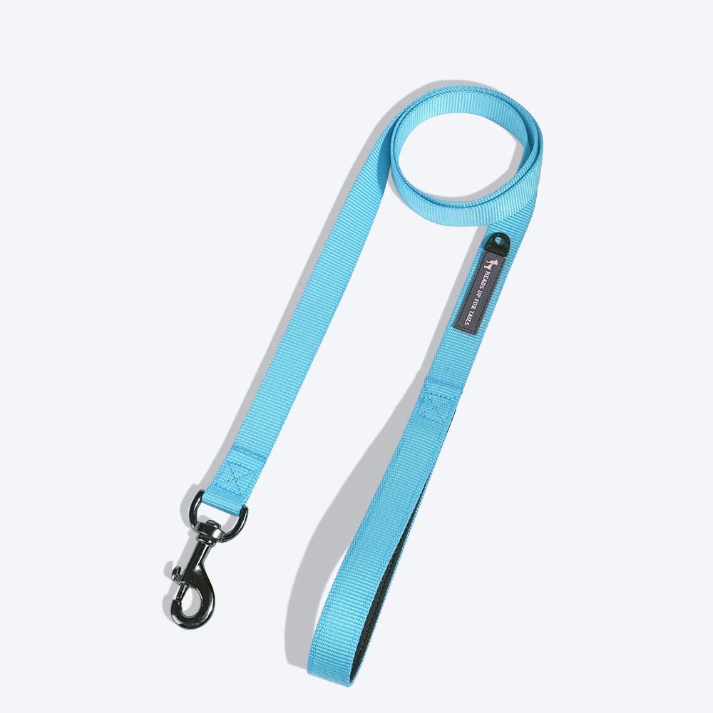 HUFT Essentials Nylon Dog Leash - Aqua Blue - Heads Up For Tails
