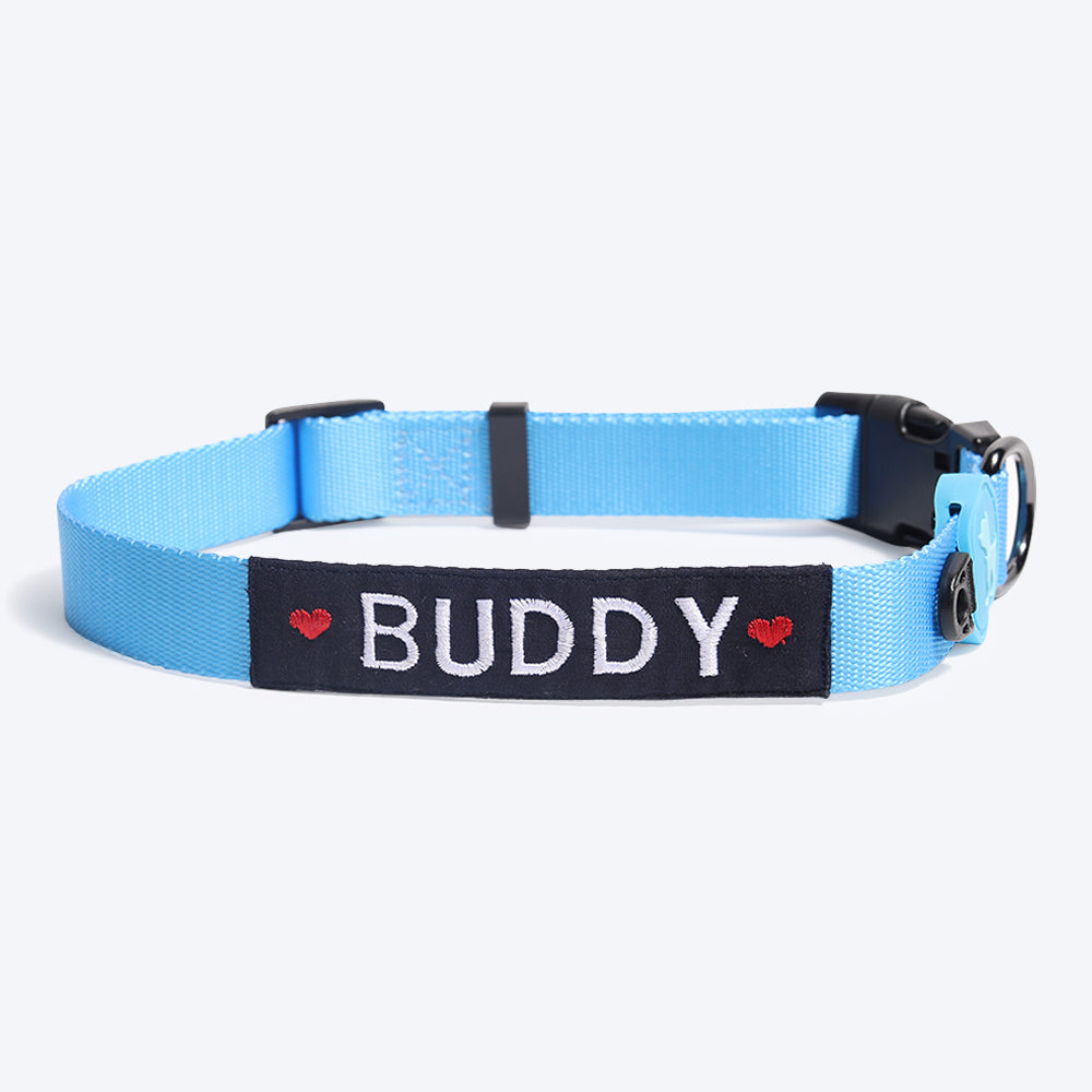 HUFT Classic Nylon Dog Collar - Blue (Can be Personalised)4