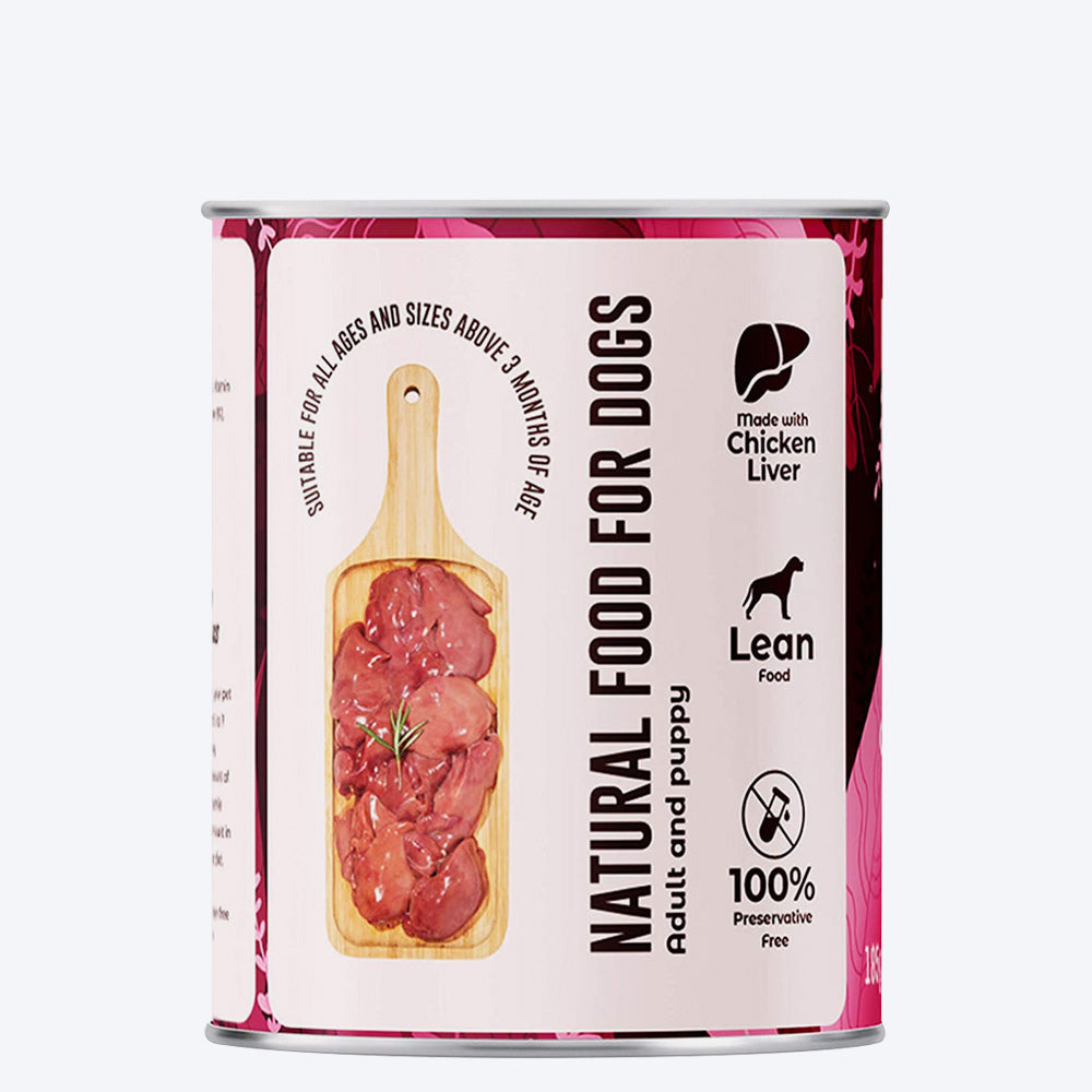 Kennel Kitchen Chicken Liver Gourmet Loaf Wet Dog Food (All Breeds & Ages) - 185 g - Heads Up For Tails