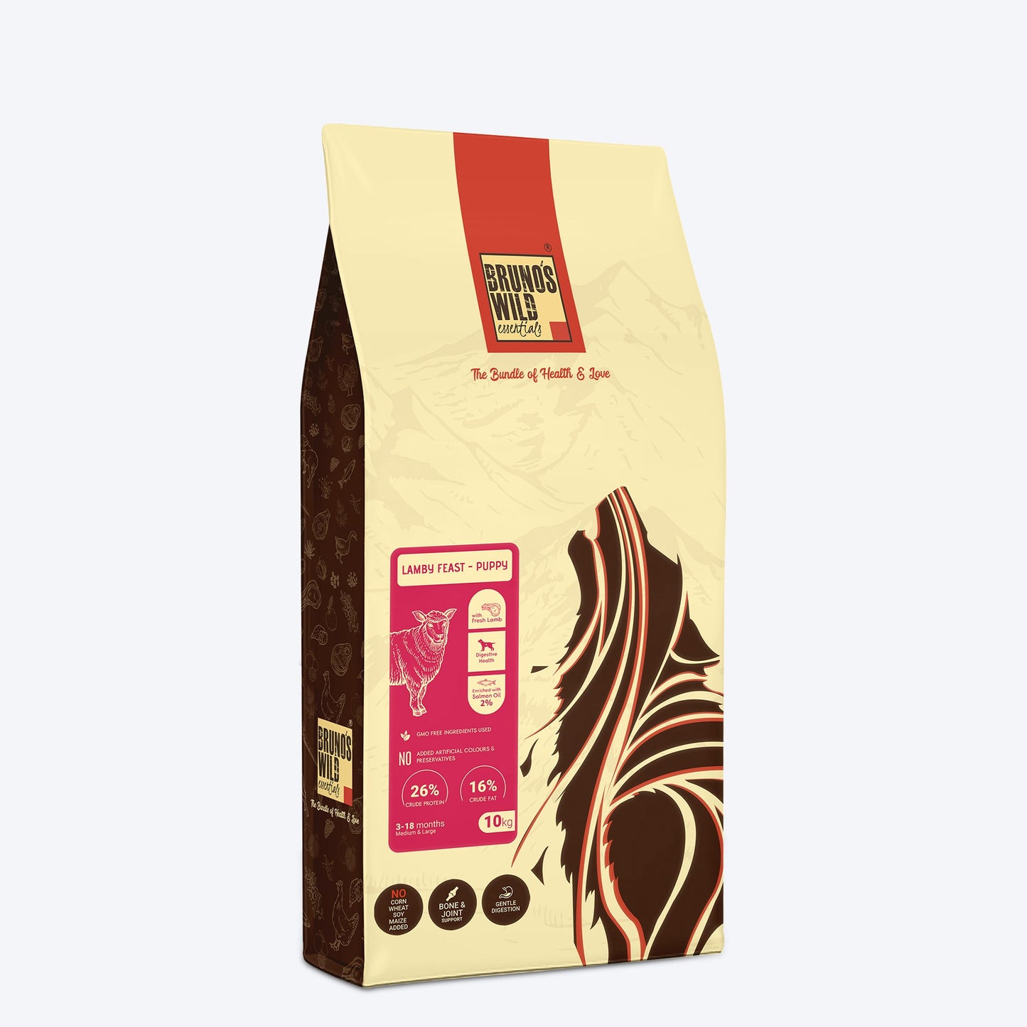 Bruno's Wild Essentials Lamby Feast Dry Puppy Food  - Medium & Large Breed - Heads Up For Tails