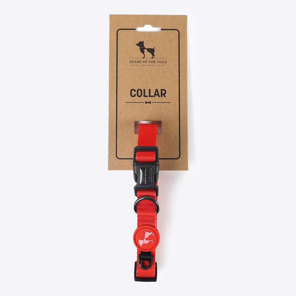 HUFT Classic Nylon Dog Collar - Red (Can be Personalised)7
