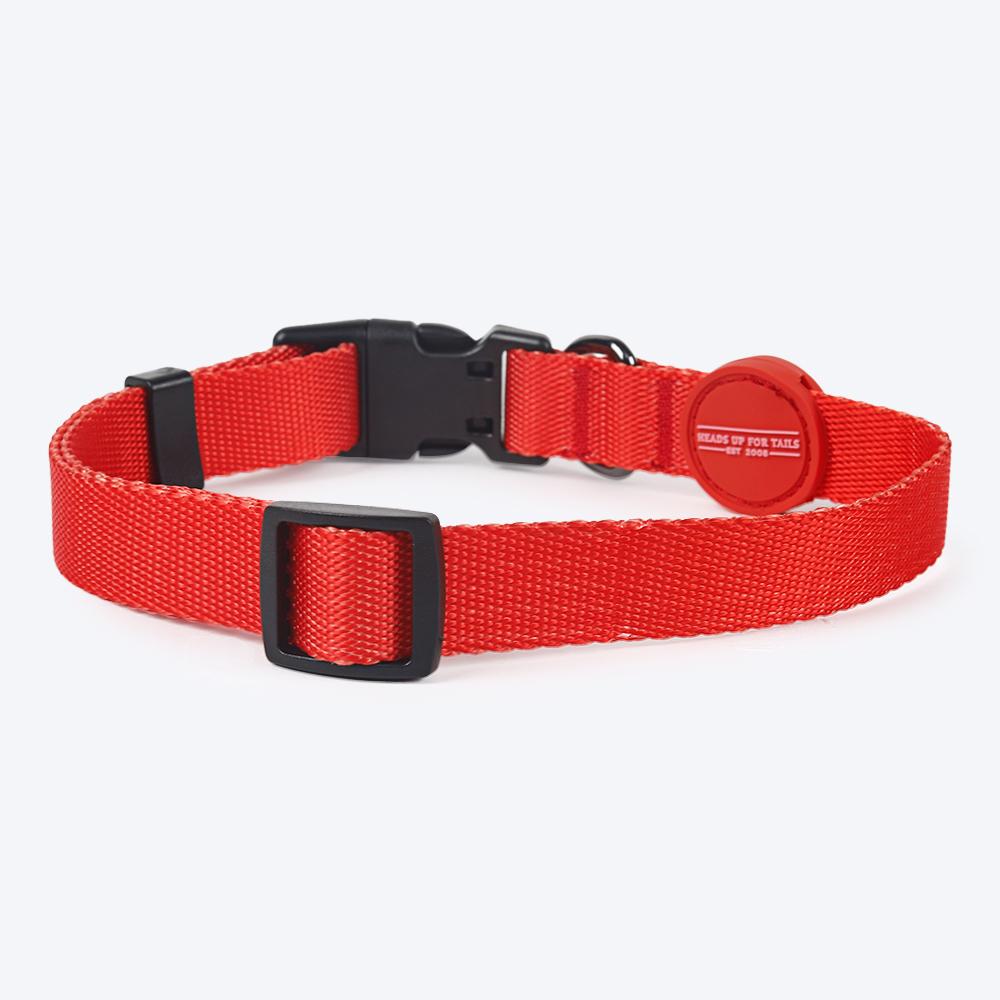 HUFT Classic Nylon Puppy Collar - Red - Heads Up For Tails