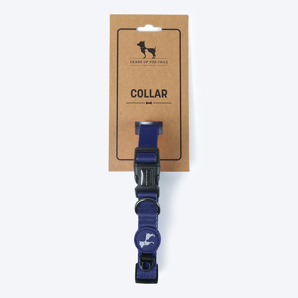 HUFT Classic Nylon Dog Collar - Navy - Heads Up For Tails