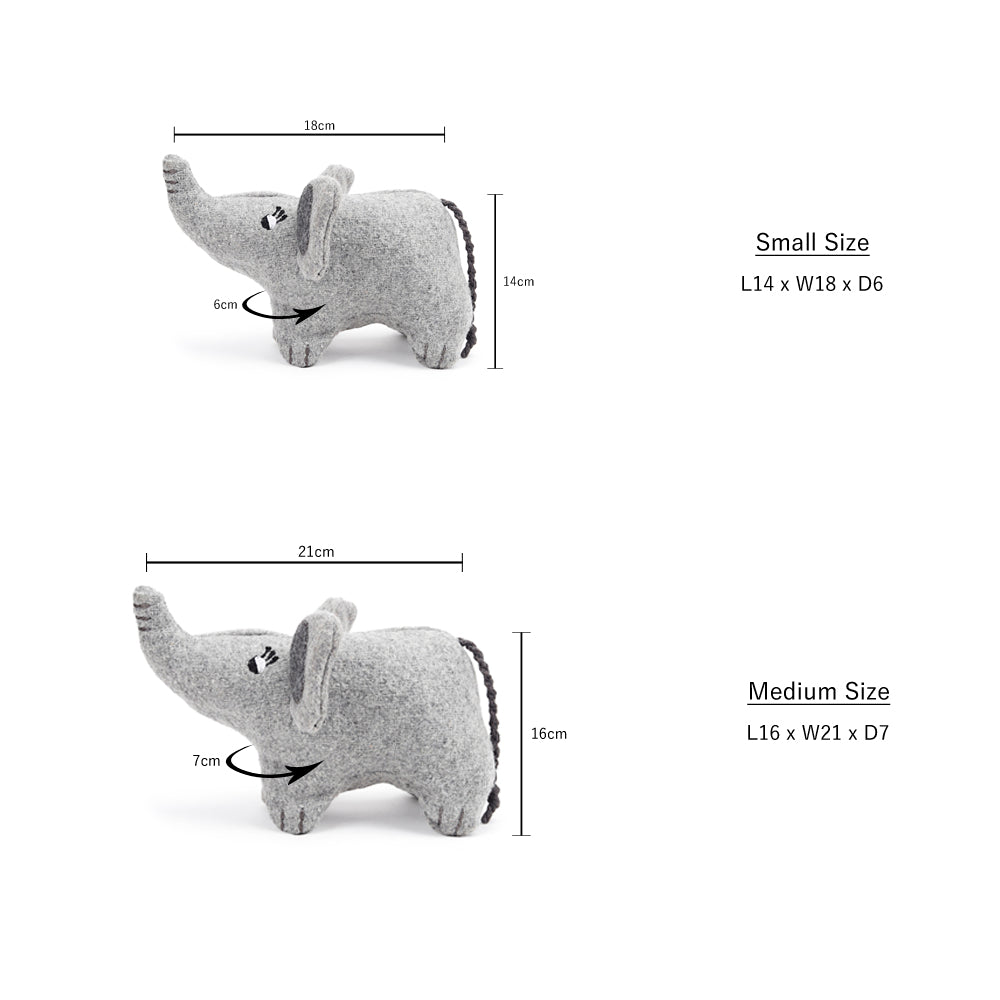 HUFT Paws for Earth Animal Dog Plush Toy - Elephant - 16 cm - Heads Up For Tails