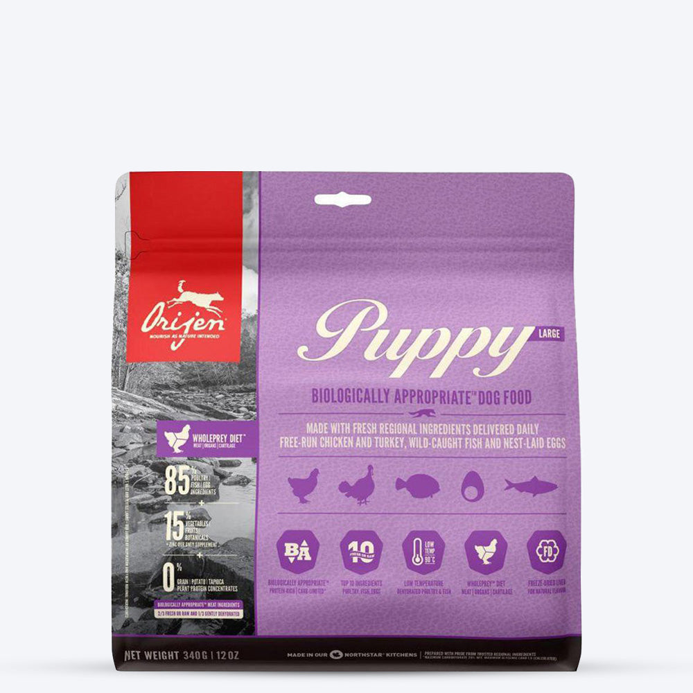 Orijen Grain Free Large Breed Dry Puppy Food - Heads Up For Tails
