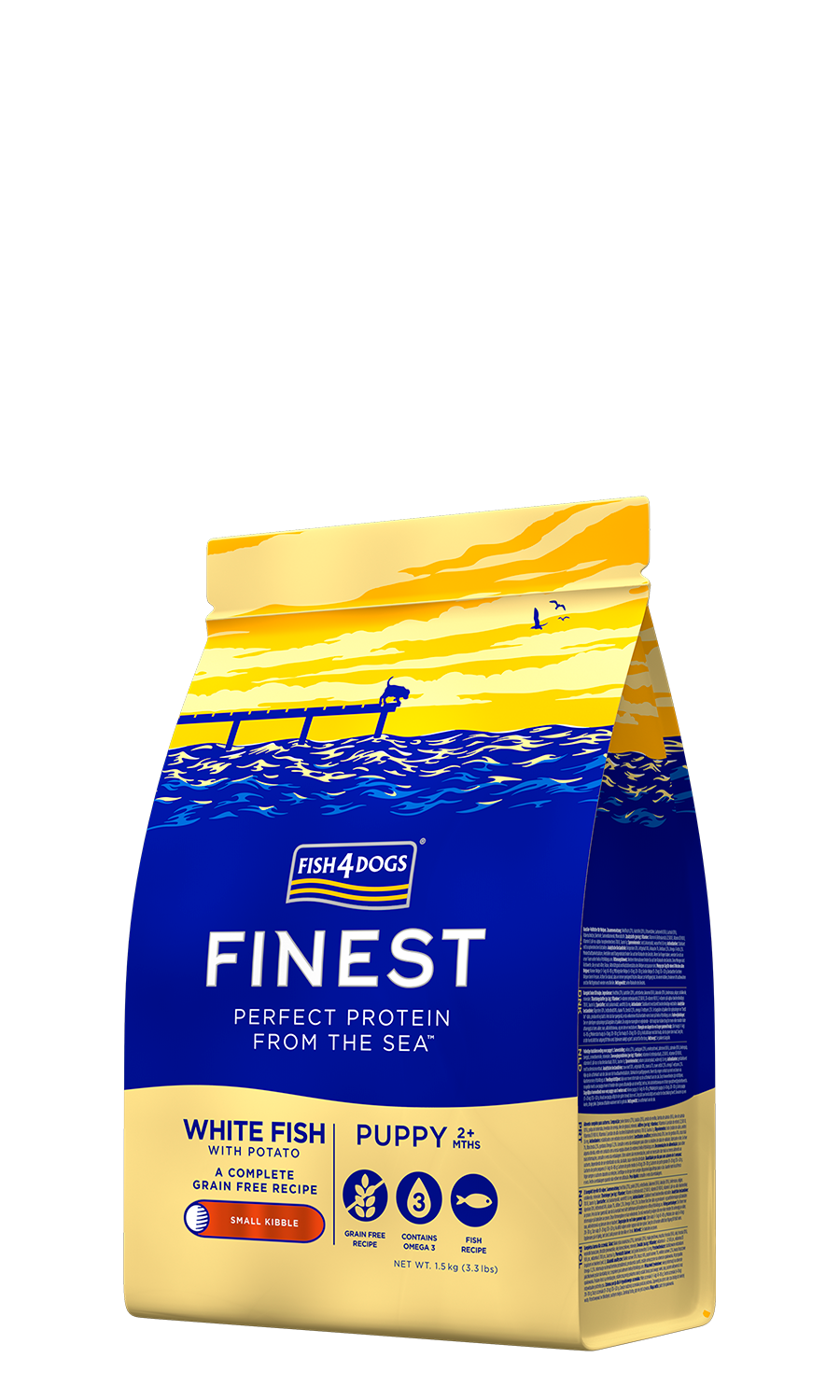 Fish4Dogs Finest Ocean White Fish Dry Puppy Food - Heads Up For Tails