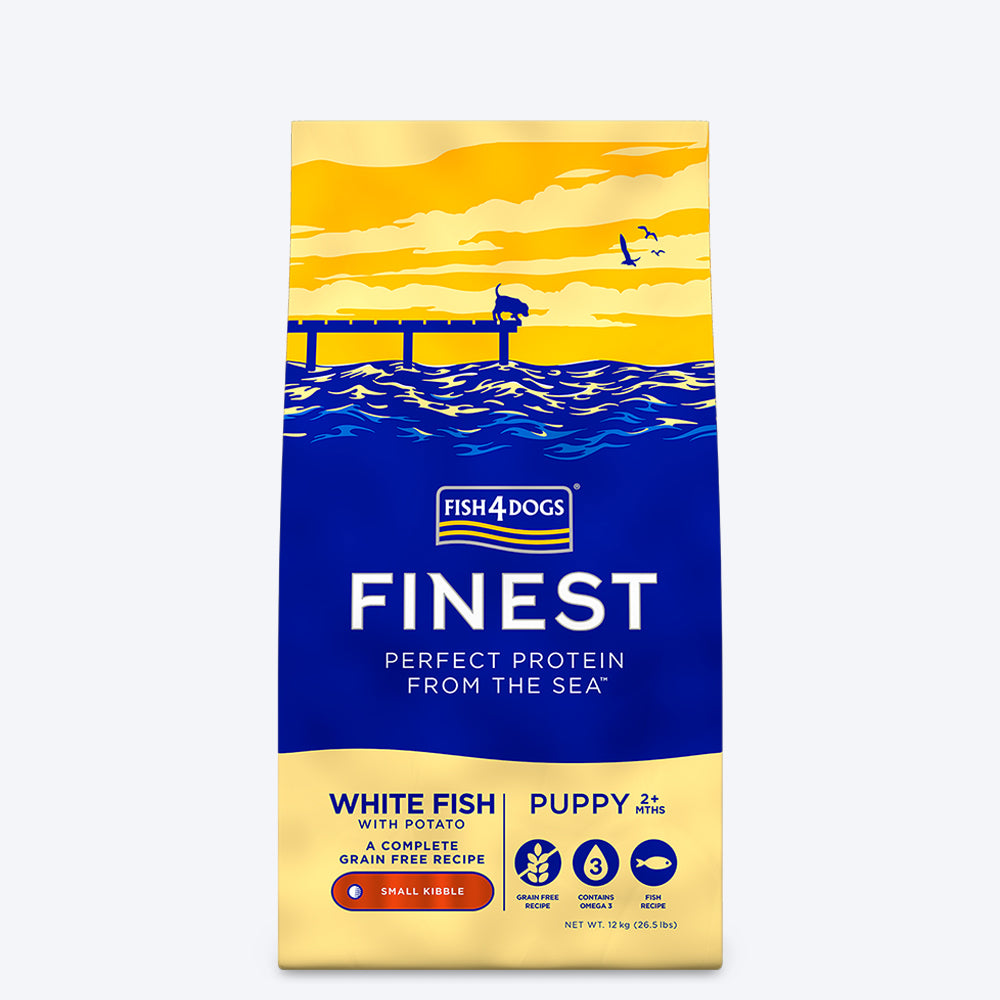 Fish4Dogs Finest Ocean White Fish Dry Puppy Food - Heads Up For Tails