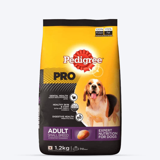 Pedigree PRO Expert Nutrition Adult Small Breed Dogs (9 Months Onwards) Dry Dog Food - 1.2 kg - Heads Up For Tails