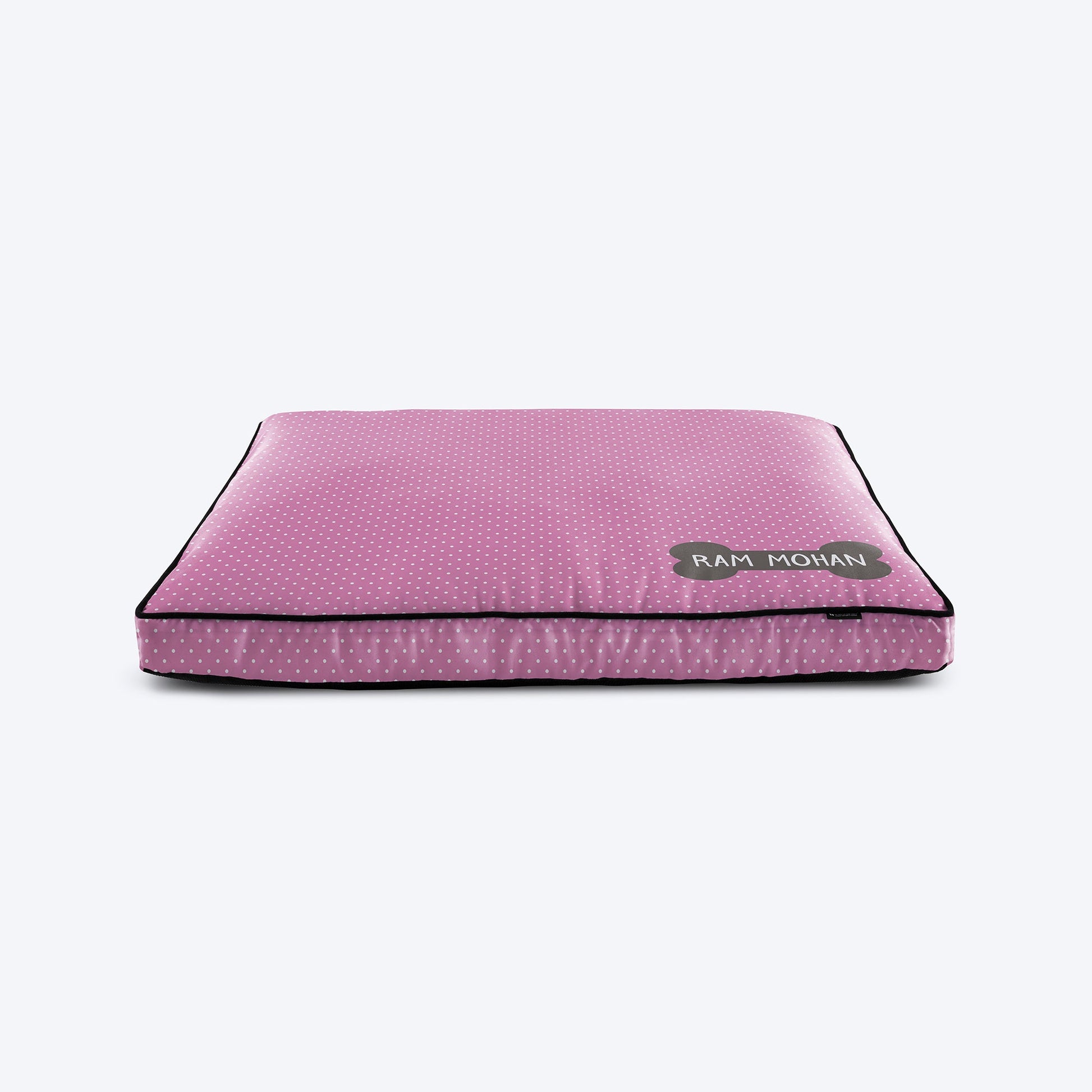HUFT Pink Polka Dot Personalised Dog Bed - Heads Up For Tails