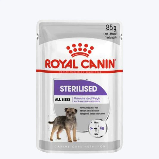 Royal Canin Sterilised All Size Wet Dog Food - 85 g - Heads Up For Tails