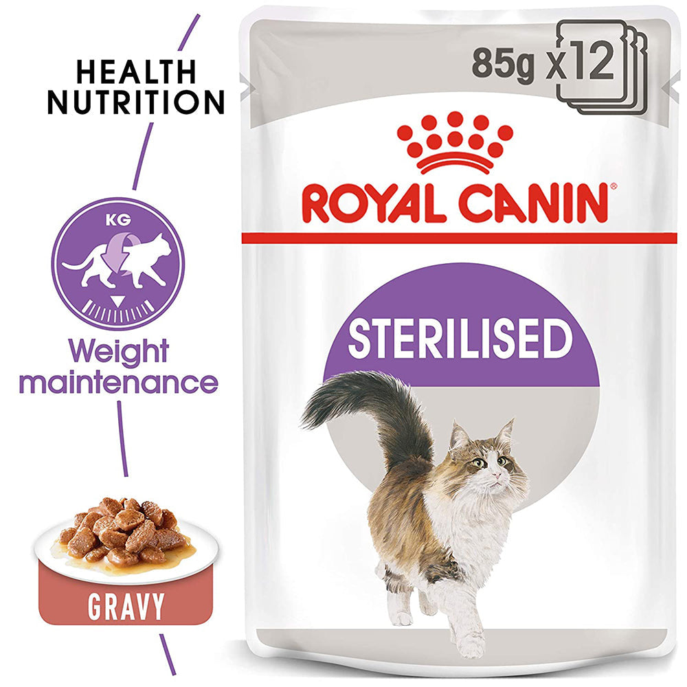 Royal Canin Sterilised/Neutered Wet Cat Food 85 g packs HUFT Staging