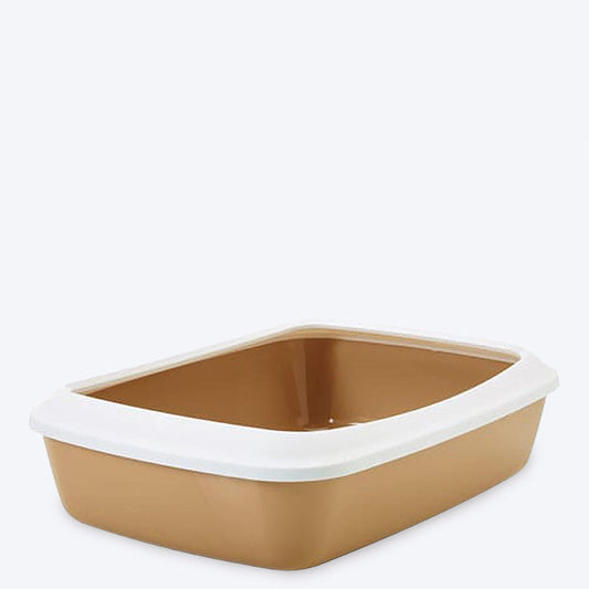 Savic Iriz Cat Litter Tray with Rim - Nordic Brown - 7.8 x 5.5 x 2.0 inch - Heads Up For Tails