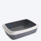 Savic Isis Cat Litter Tray with Rim - Grey - 19.5 x 14.4 x 5.5 inch - Heads Up For Tails