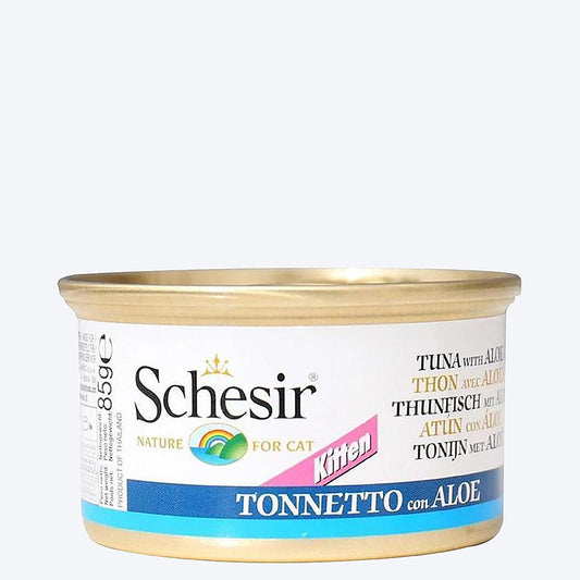 Schesir 51% Tuna with Aloe Wet Kitten Food - 85 g - Heads Up For Tails