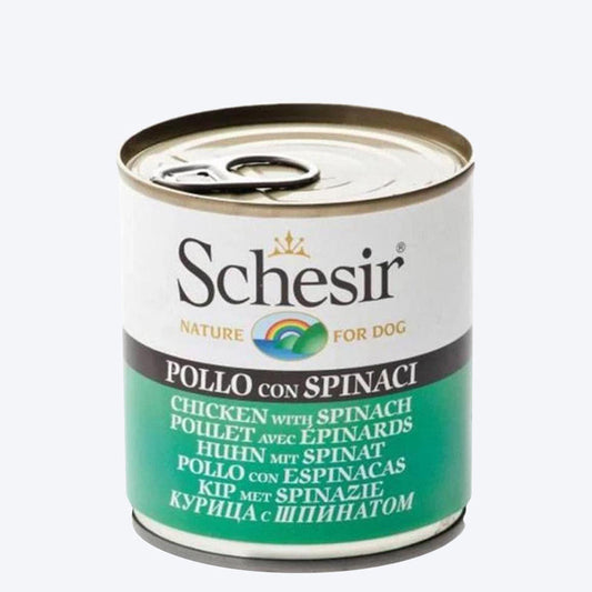 Schesir Canned Chicken with Spinach Wet Dog Food - 285 g - Heads Up For Tails