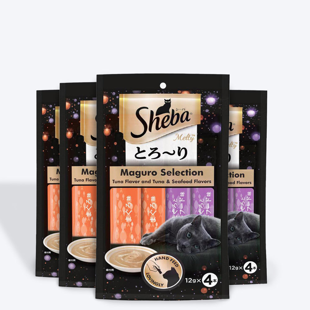 Sheba Melty Maguro Tuna & Seafood Flavour Cat Treat - Pack of 4 X 48 g - Heads Up For Tails