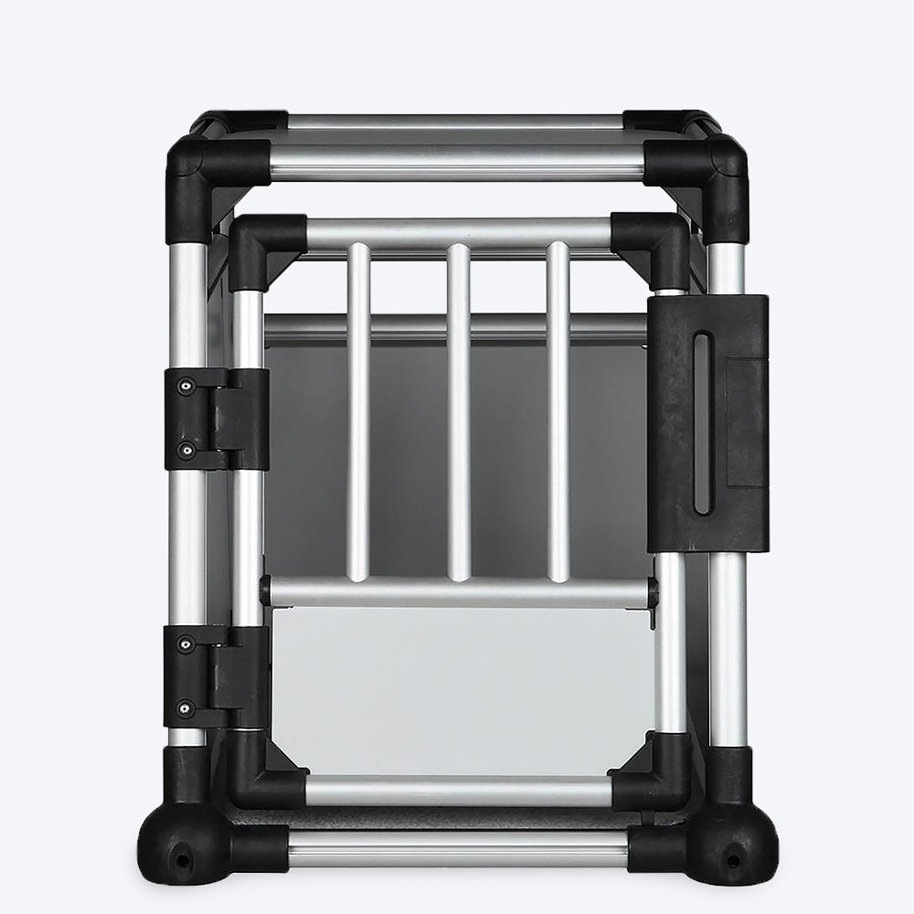 Trixie Black and Silver Transport Box Aluminium, 64 X 48 X 57 cm - S - Heads Up For Tails