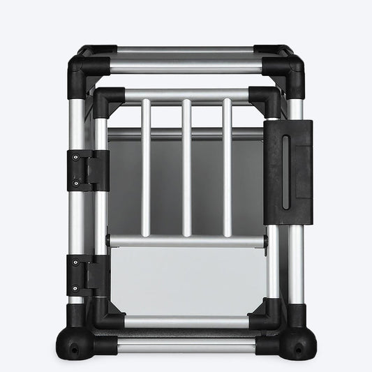 Trixie Black and Silver Transport Box Aluminium, 64 X 48 X 57 cm - S - Heads Up For Tails