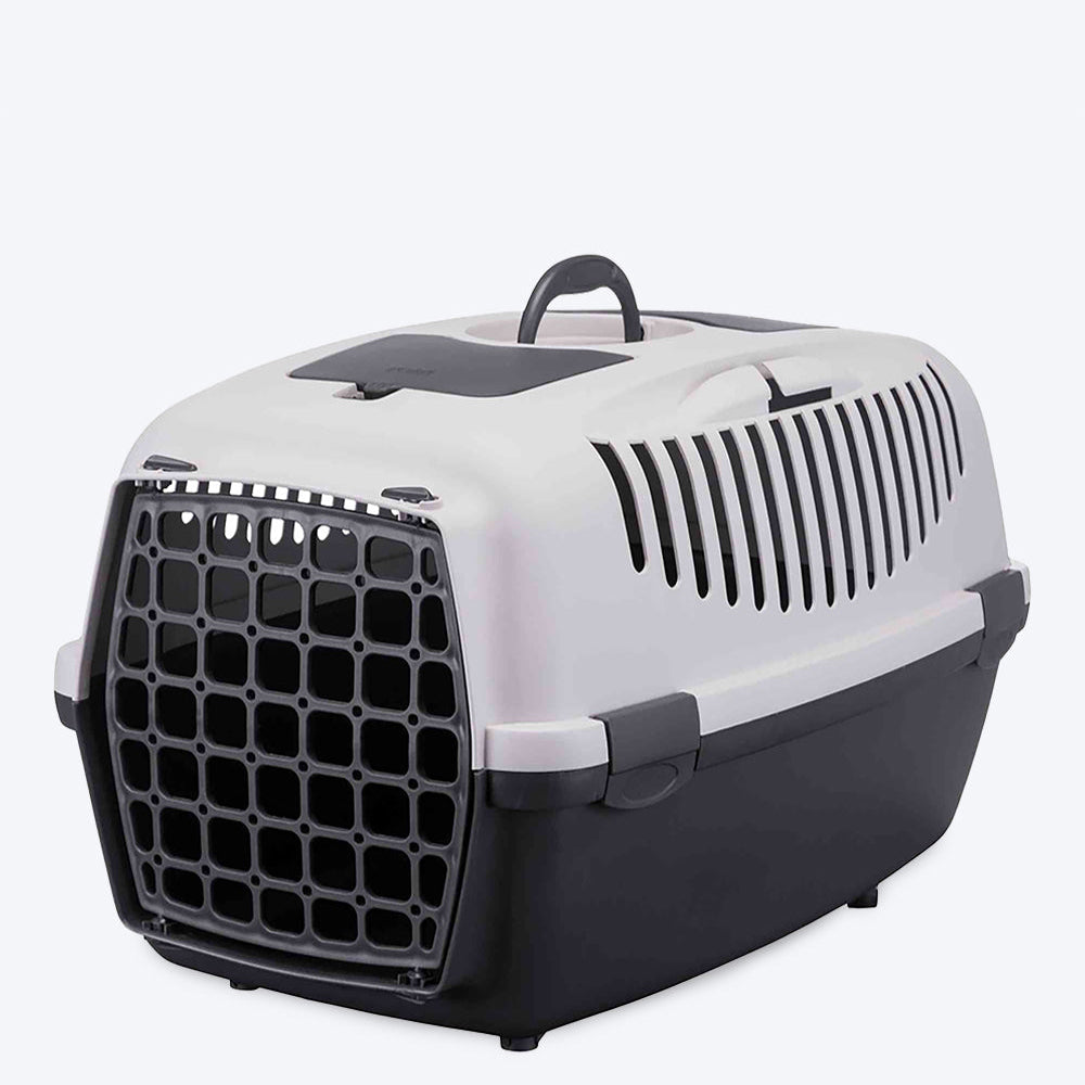 Trixie Capri 3 Dog & Cat Carrier - Dark Grey - 24 X 16 X 15 inches - Holds up to 12 kg - Heads Up For Tails