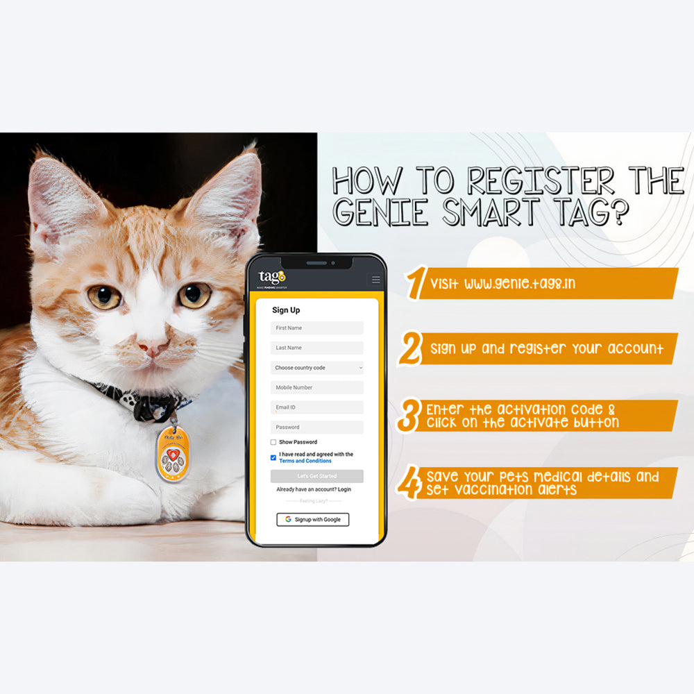 Genie Smart Pet Tag - Heads Up For Tails