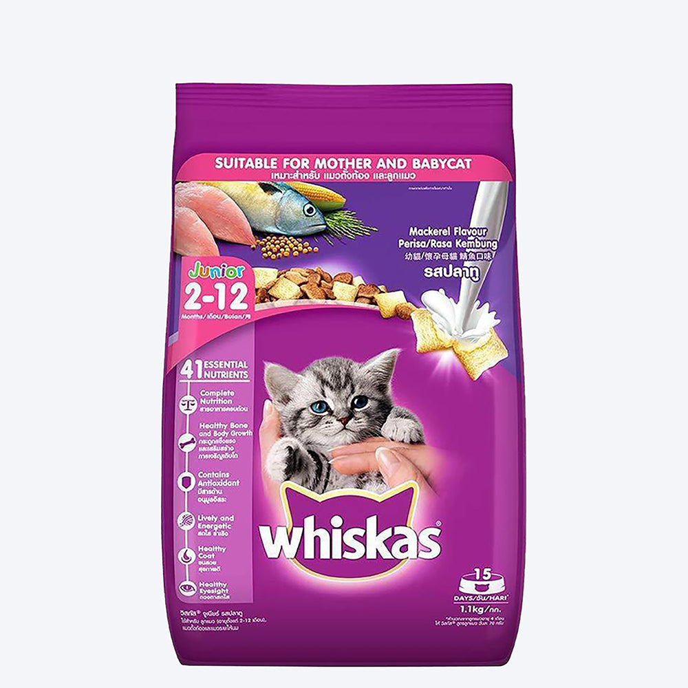 Whiskas Mackerel Dry Kitten Food - 1.1 kg1