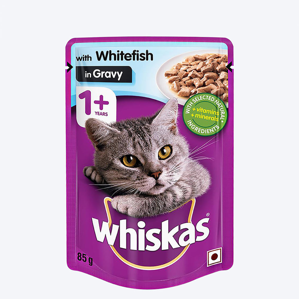 Whiskas Whitefish in Gravy Adult Wet Cat Food - 85 g Pouch1