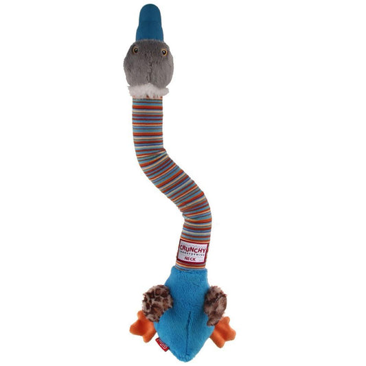 GiGwi Crunchy Neck Plush Friendz Dog Toy Duck (with Bone and Squeaker) Blue