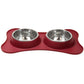 HUFT Non-Skid Dog Feeder with Removable Bowls - Red - Heads Up For Tails