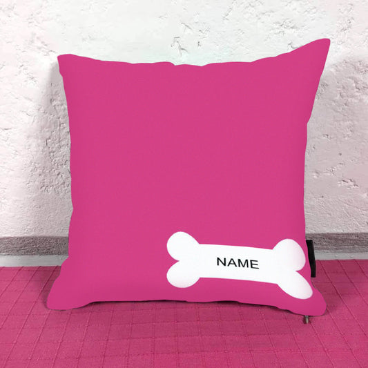 HUFT Pink Bone Design Personalised Cushion - Heads Up For Tails