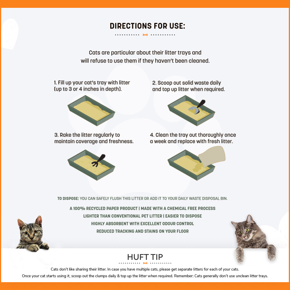 HUFT Eco-Friendly Cat Litter - 10 kg - Heads Up For Tails